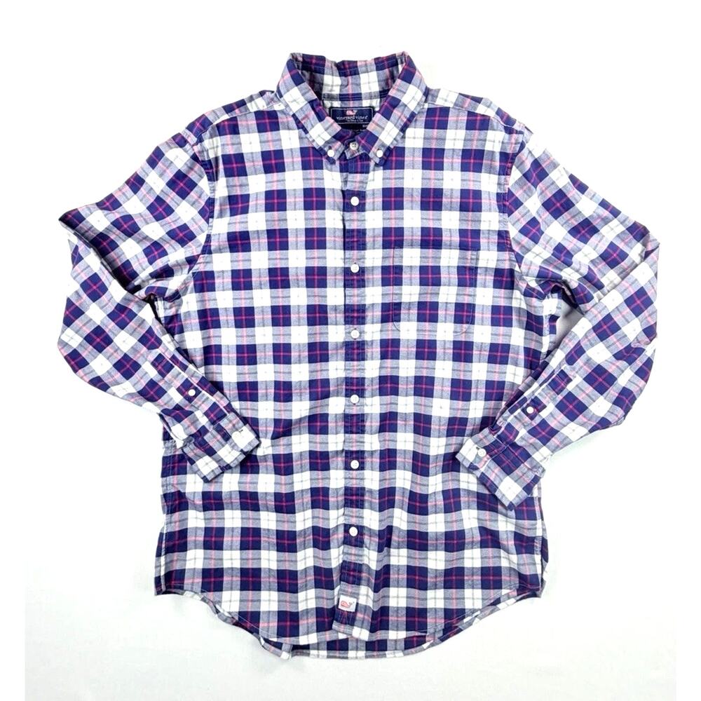 Vineyard Vines Slim Fit Men’s Murray Shirt Plaid Long Sleeve Button Down Size L
